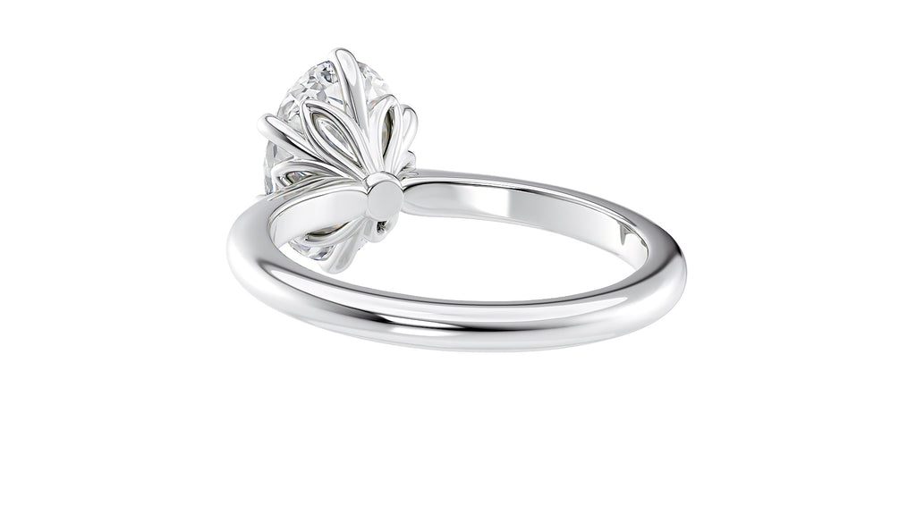 Oval Solitaire 6 Claw Diamond Engagement Ring