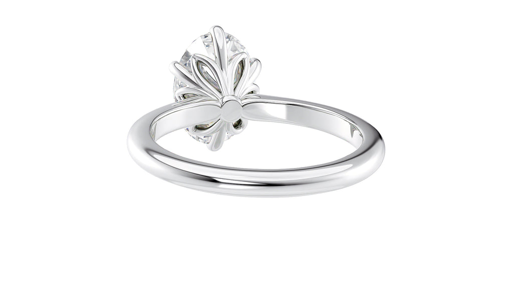 Oval Solitaire 6 Claw Diamond Engagement Ring