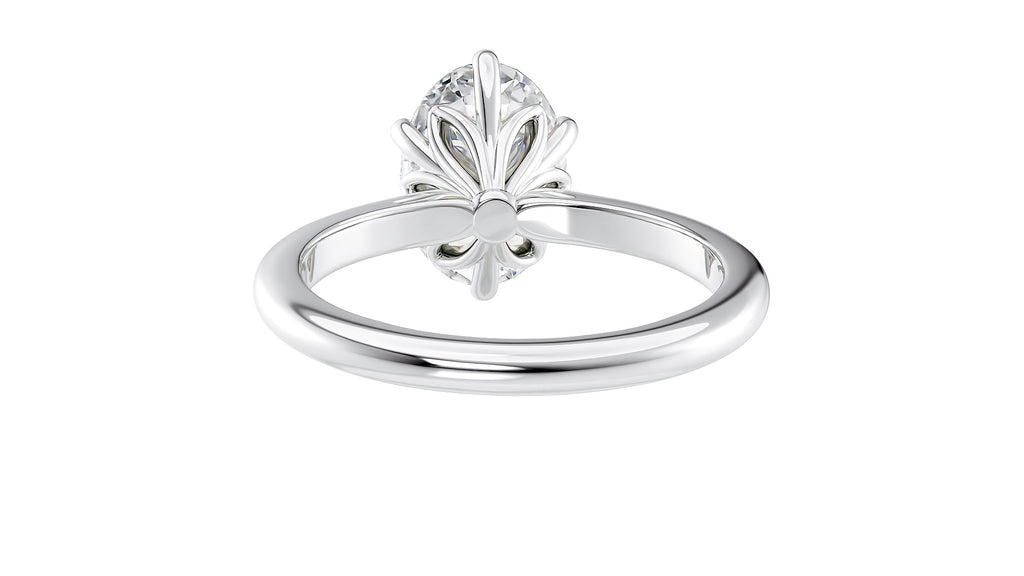 Oval Solitaire 6 Claw Diamond Engagement Ring