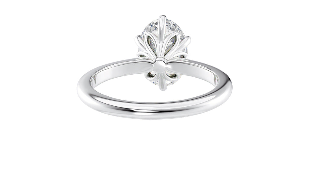 Oval Solitaire 6 Claw Diamond Engagement Ring