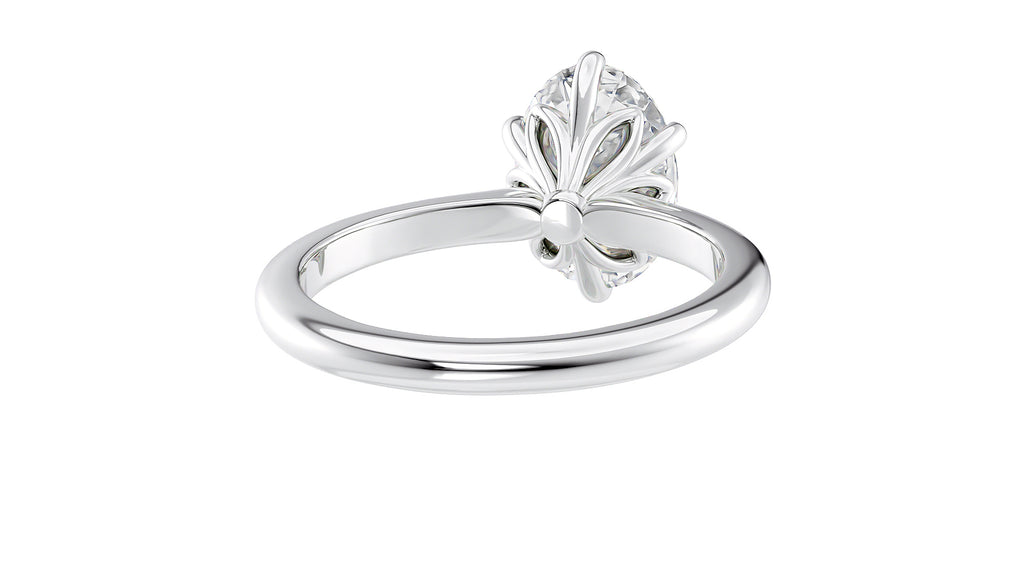 Oval Solitaire 6 Claw Diamond Engagement Ring