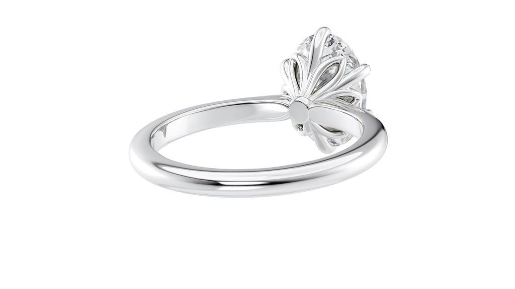 Oval Solitaire 6 Claw Diamond Engagement Ring