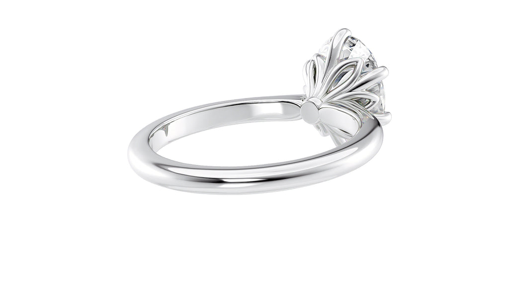 Oval Solitaire 6 Claw Diamond Engagement Ring