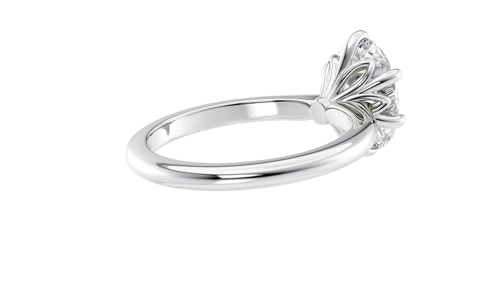 Oval Solitaire 6 Claw Diamond Engagement Ring