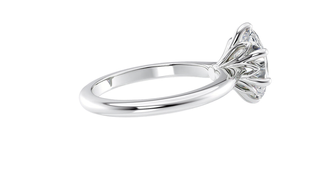 Oval Solitaire 6 Claw Diamond Engagement Ring