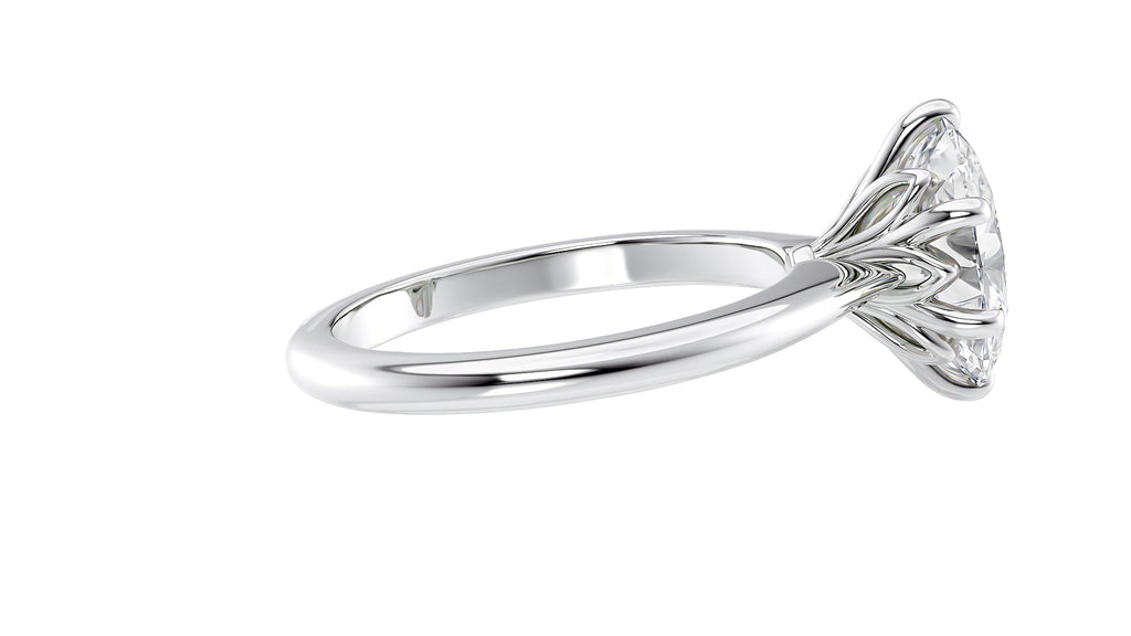 Oval Solitaire 6 Claw Diamond Engagement Ring
