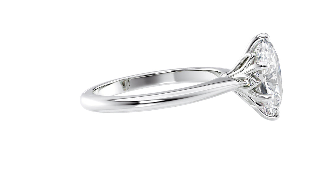 Oval Solitaire 6 Claw Diamond Engagement Ring