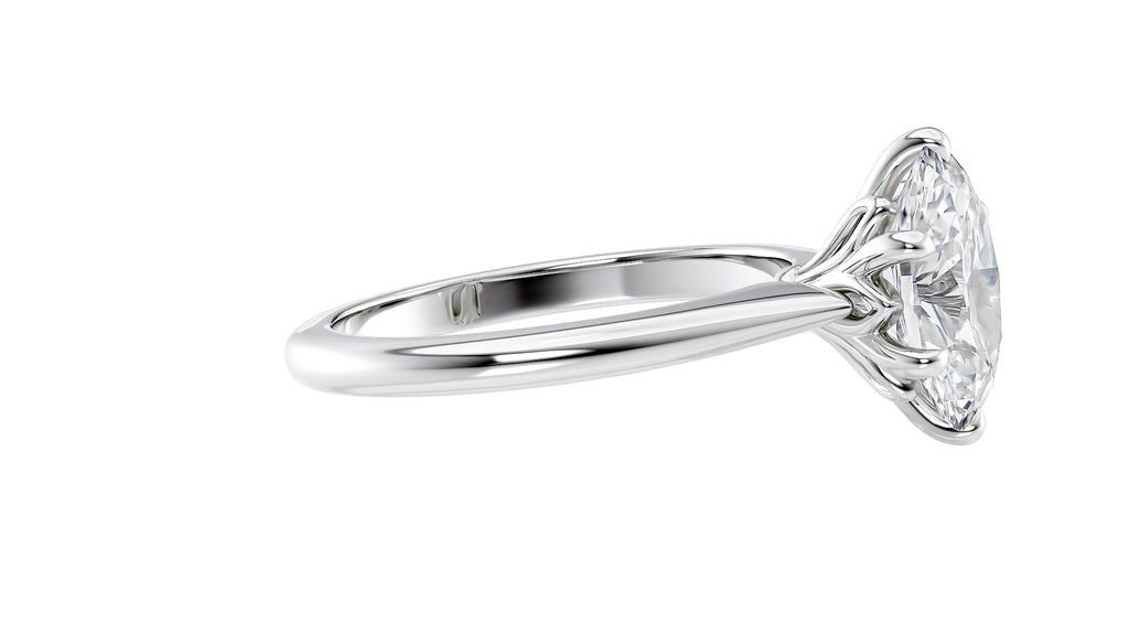 Oval Solitaire 6 Claw Diamond Engagement Ring
