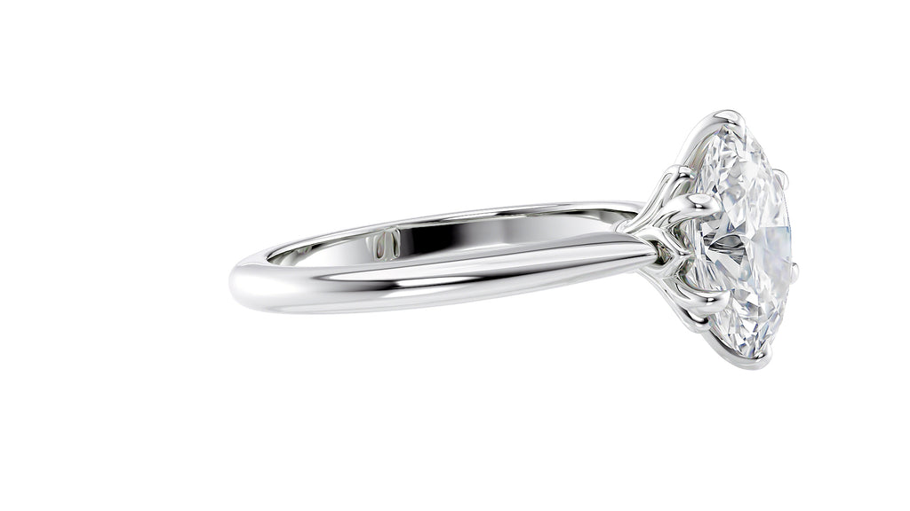 Oval Solitaire 6 Claw Diamond Engagement Ring