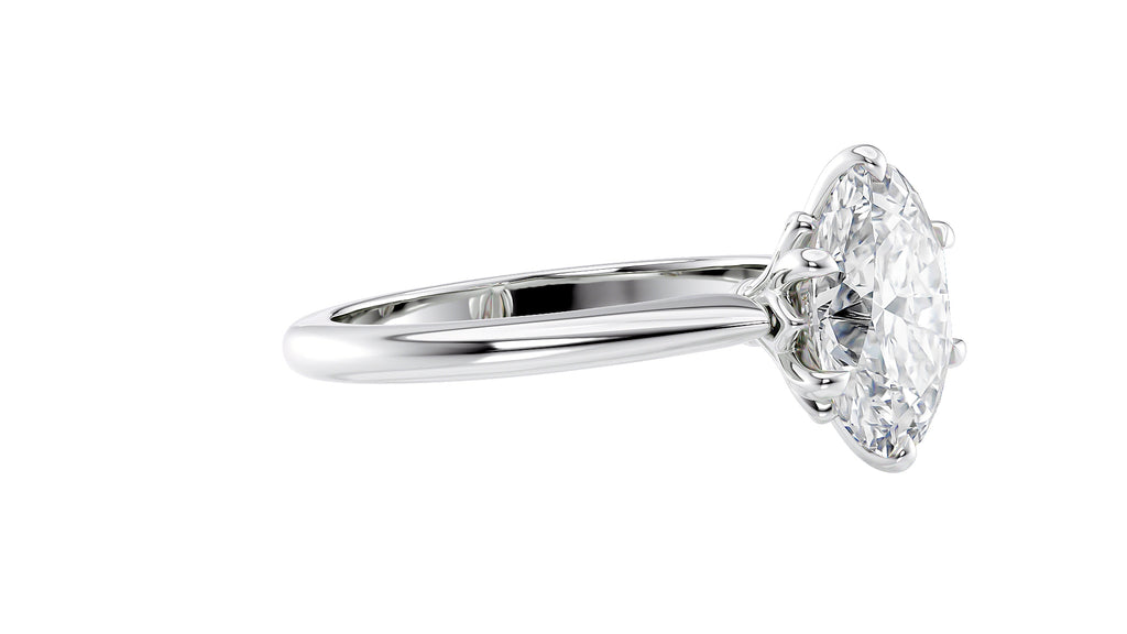 Oval Solitaire 6 Claw Diamond Engagement Ring