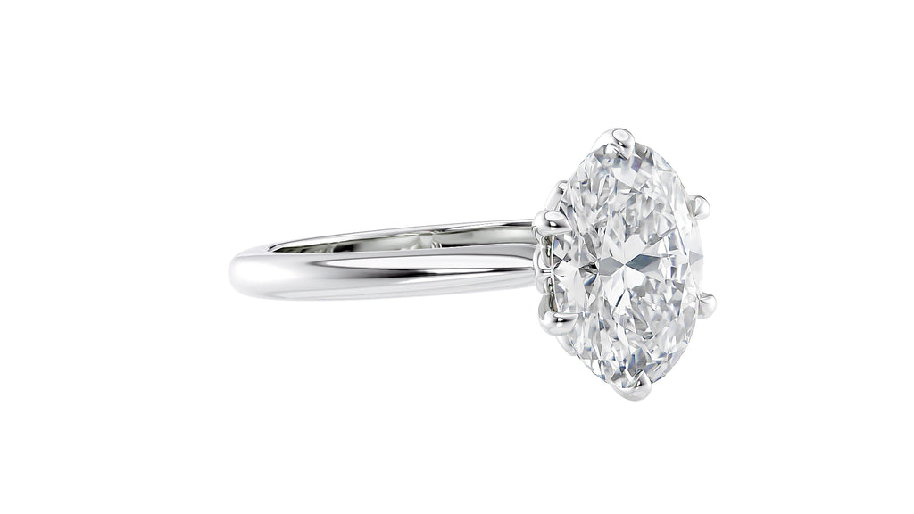 Oval Solitaire 6 Claw Diamond Engagement Ring