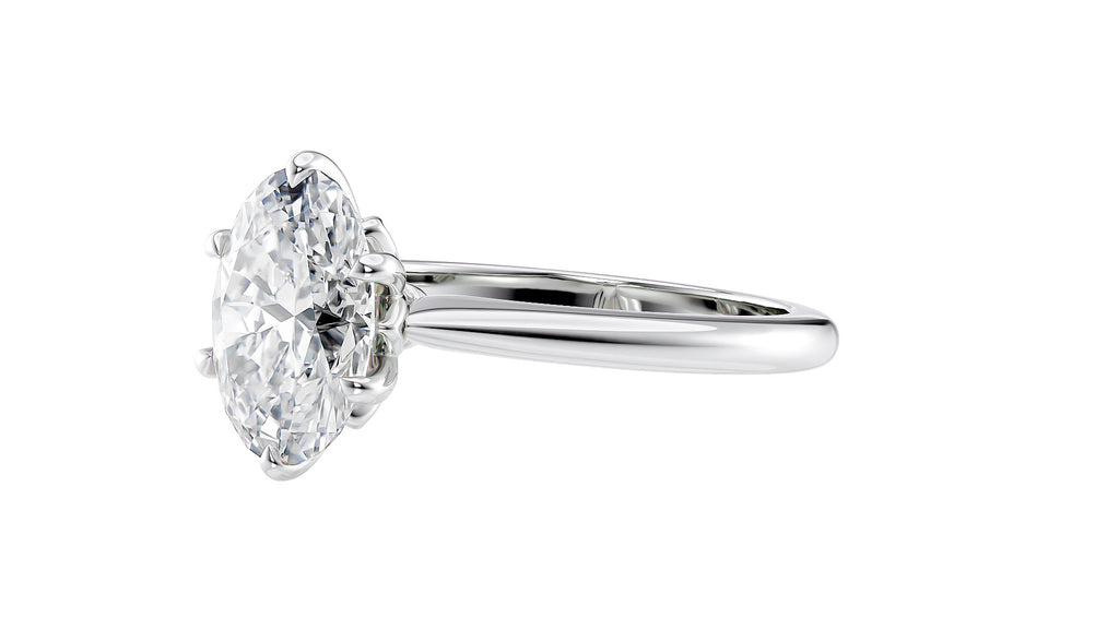 Oval Solitaire 6 Claw Diamond Engagement Ring
