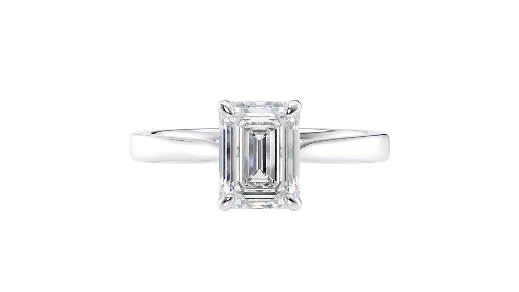 Emerald Cut Solitaire Diamond Engagement Ring