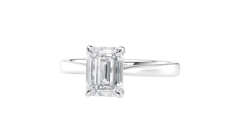 Emerald Cut Solitaire Diamond Engagement Ring