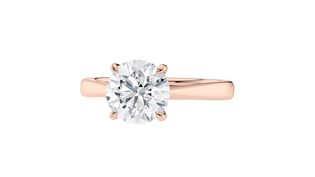 Round Solitaire Tapered Band Diamond Engagement Ring