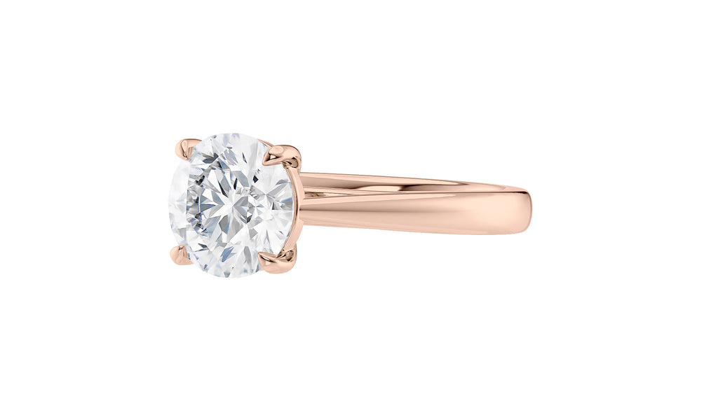 Round Solitaire Tapered Band Diamond Engagement Ring