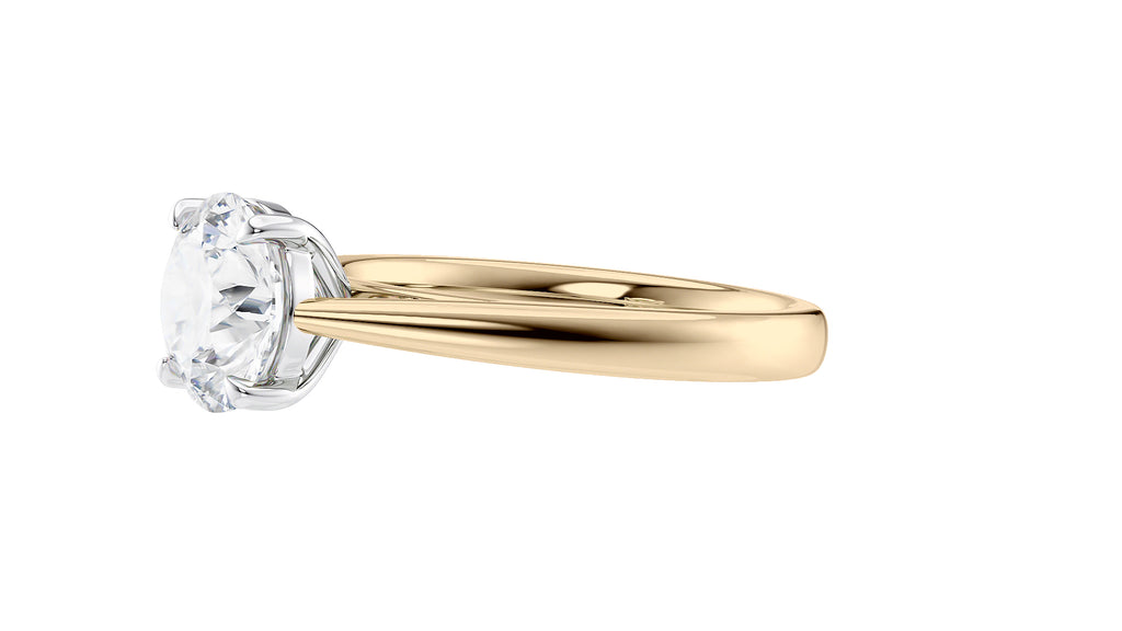 Round Solitaire Tapered Band Diamond Engagement Ring