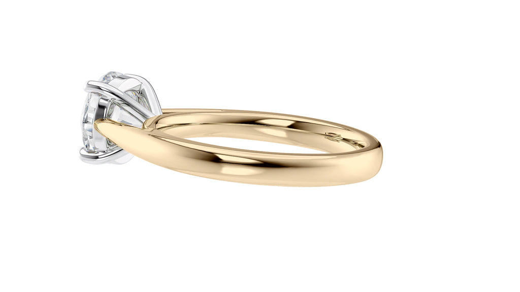 Round Solitaire Tapered Band Diamond Engagement Ring