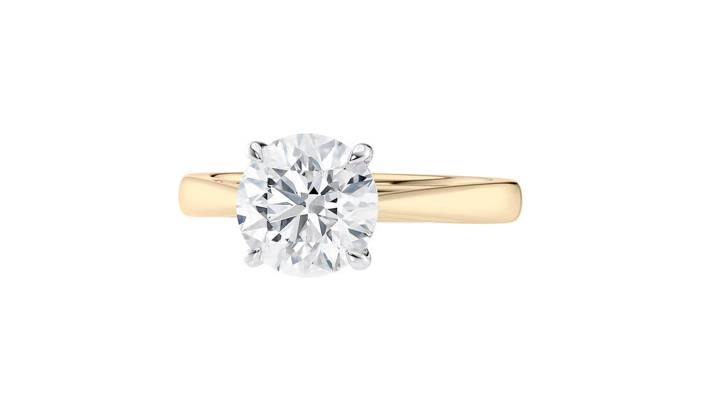 Round Solitaire Tapered Band Diamond Engagement Ring