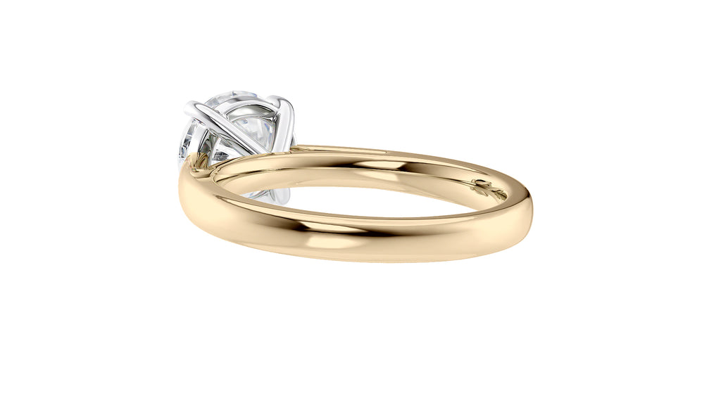 Round Solitaire Tapered Band Diamond Engagement Ring