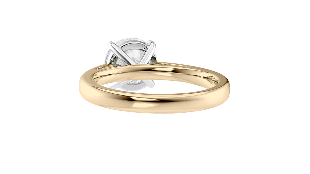 Round Solitaire Tapered Band Diamond Engagement Ring