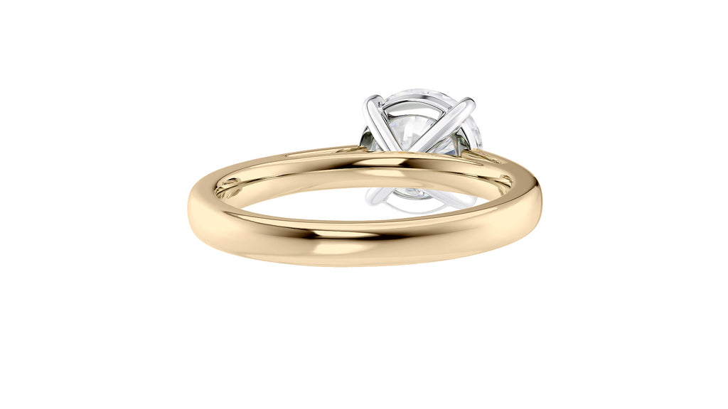 Round Solitaire Tapered Band Diamond Engagement Ring