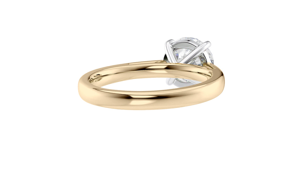 Round Solitaire Tapered Band Diamond Engagement Ring