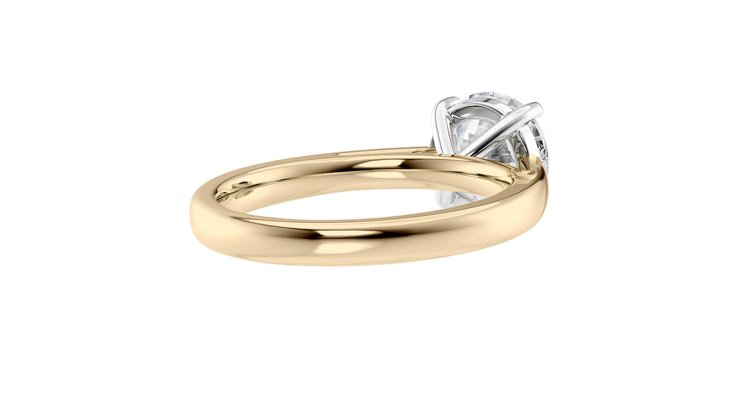 Round Solitaire Tapered Band Diamond Engagement Ring
