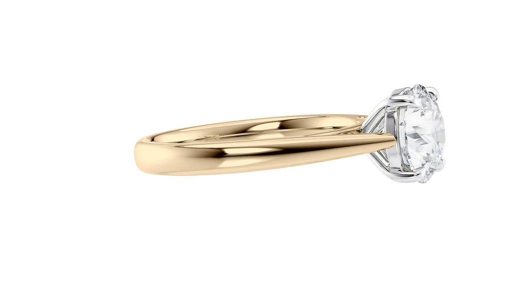 Round Solitaire Tapered Band Diamond Engagement Ring