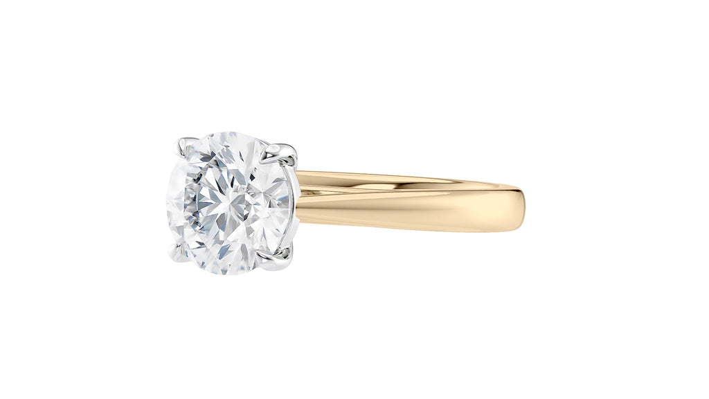 Round Solitaire Tapered Band Diamond Engagement Ring