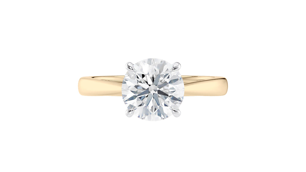 Round Solitaire Tapered Band Diamond Engagement Ring