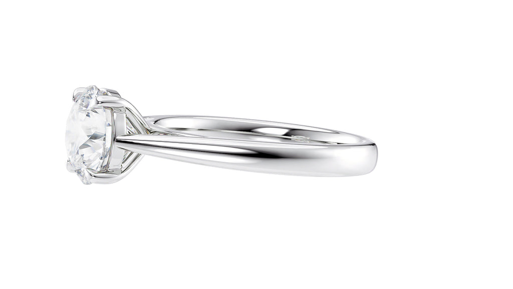 Round Solitaire Tapered Band Diamond Engagement Ring