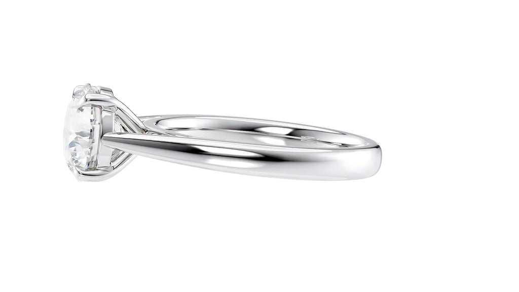 Round Solitaire Tapered Band Diamond Engagement Ring