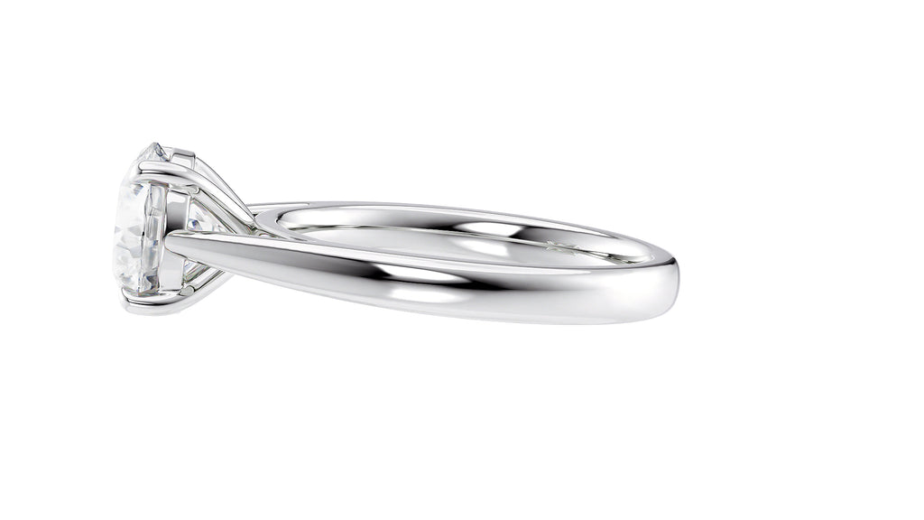 Round Solitaire Tapered Band Diamond Engagement Ring