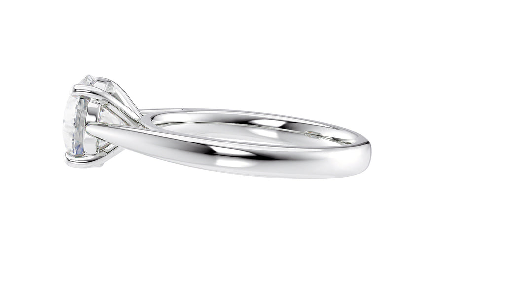 Round Solitaire Tapered Band Diamond Engagement Ring