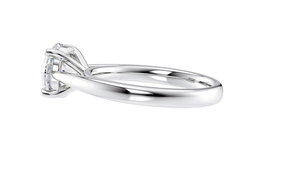 Round Solitaire Tapered Band Diamond Engagement Ring