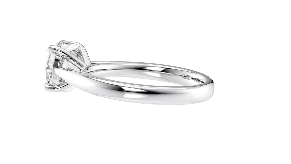 Round Solitaire Tapered Band Diamond Engagement Ring