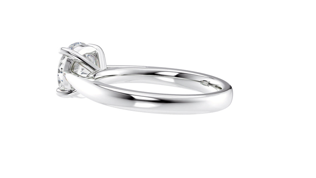 Round Solitaire Tapered Band Diamond Engagement Ring
