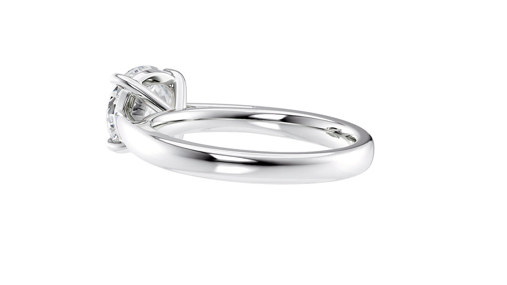 Round Solitaire Tapered Band Diamond Engagement Ring