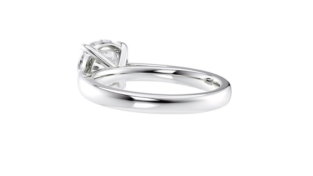 Round Solitaire Tapered Band Diamond Engagement Ring