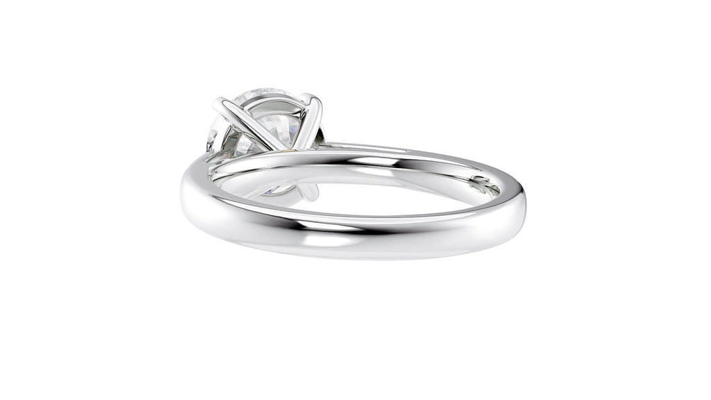 Round Solitaire Tapered Band Diamond Engagement Ring