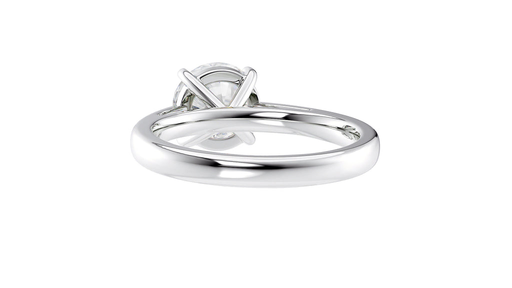 Round Solitaire Tapered Band Diamond Engagement Ring