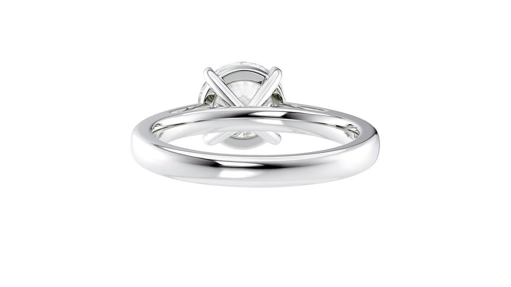 Round Solitaire Tapered Band Diamond Engagement Ring