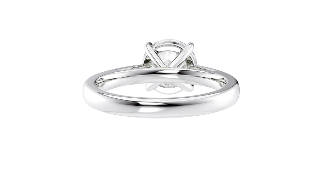 Round Solitaire Tapered Band Diamond Engagement Ring