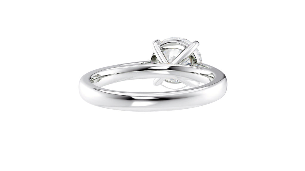 Round Solitaire Tapered Band Diamond Engagement Ring