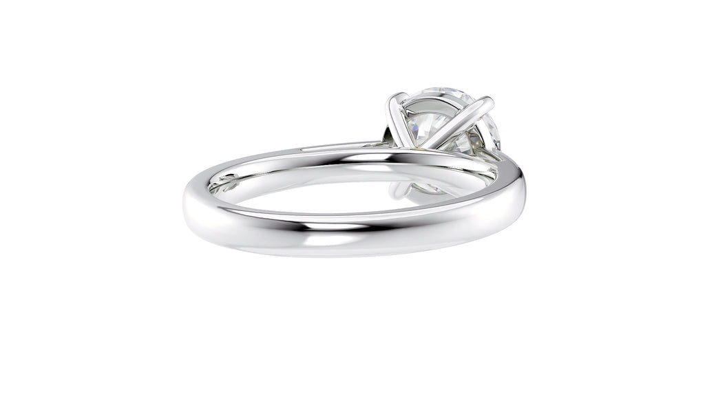 Round Solitaire Tapered Band Diamond Engagement Ring