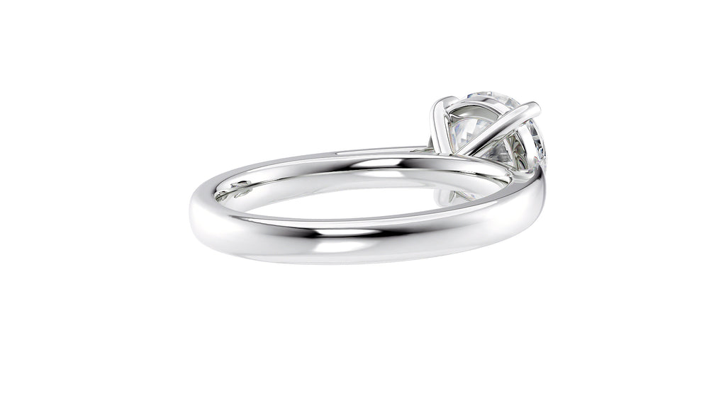 Round Solitaire Tapered Band Diamond Engagement Ring
