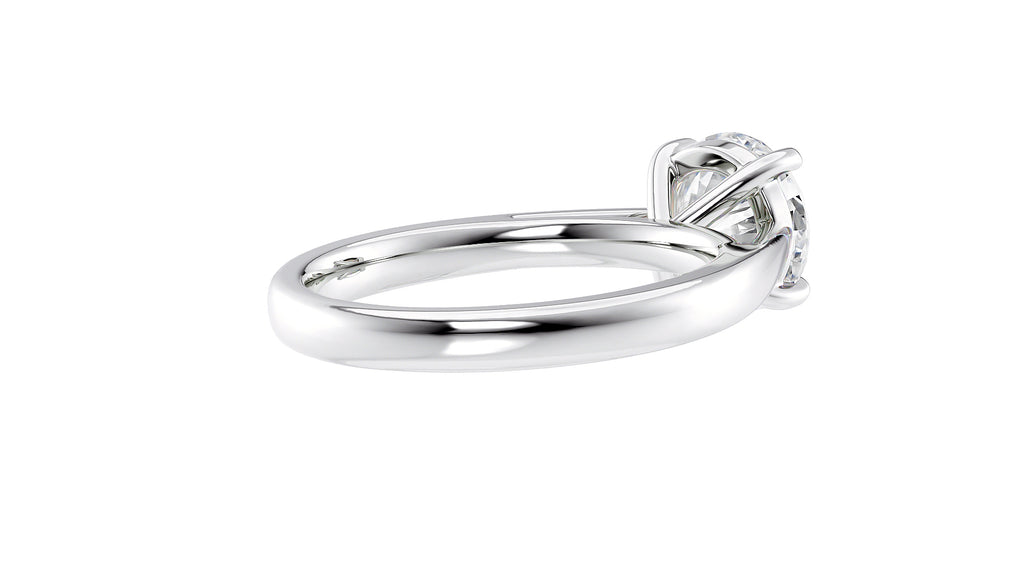 Round Solitaire Tapered Band Diamond Engagement Ring