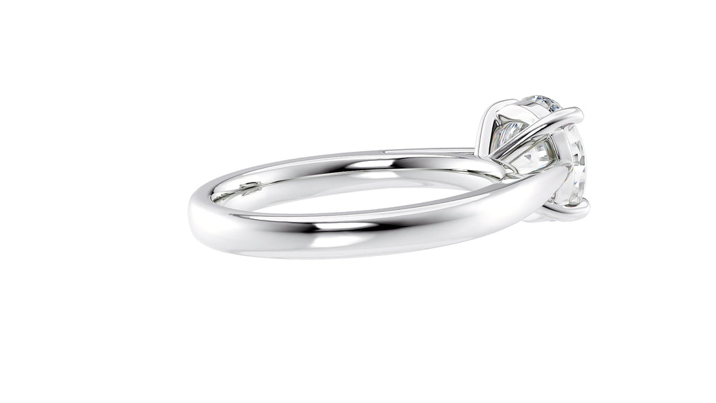 Round Solitaire Tapered Band Diamond Engagement Ring
