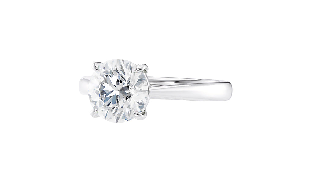 Round Solitaire Tapered Band Diamond Engagement Ring
